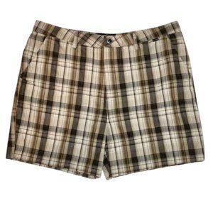 Hurley Brown Plaid Board Shorts Size 36